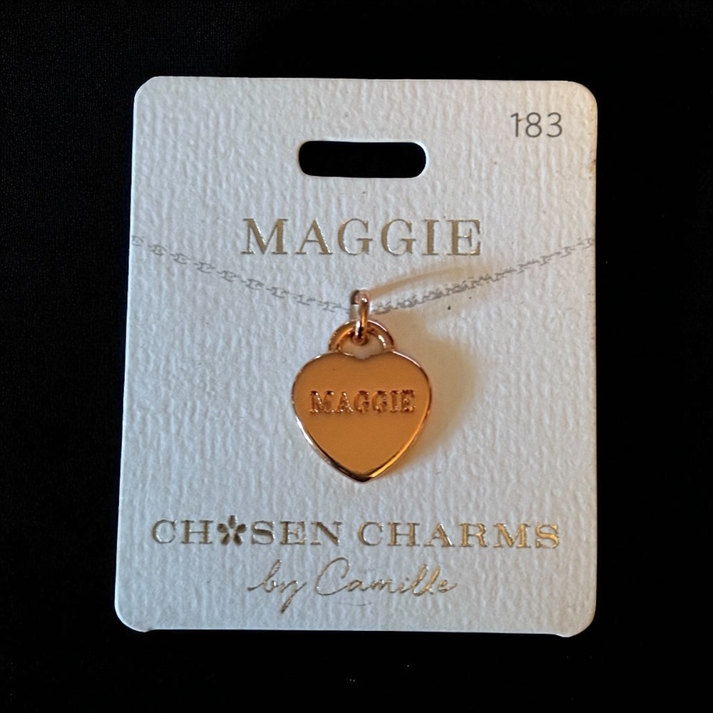 Chosen Charms rose gold Maggie name heart charm